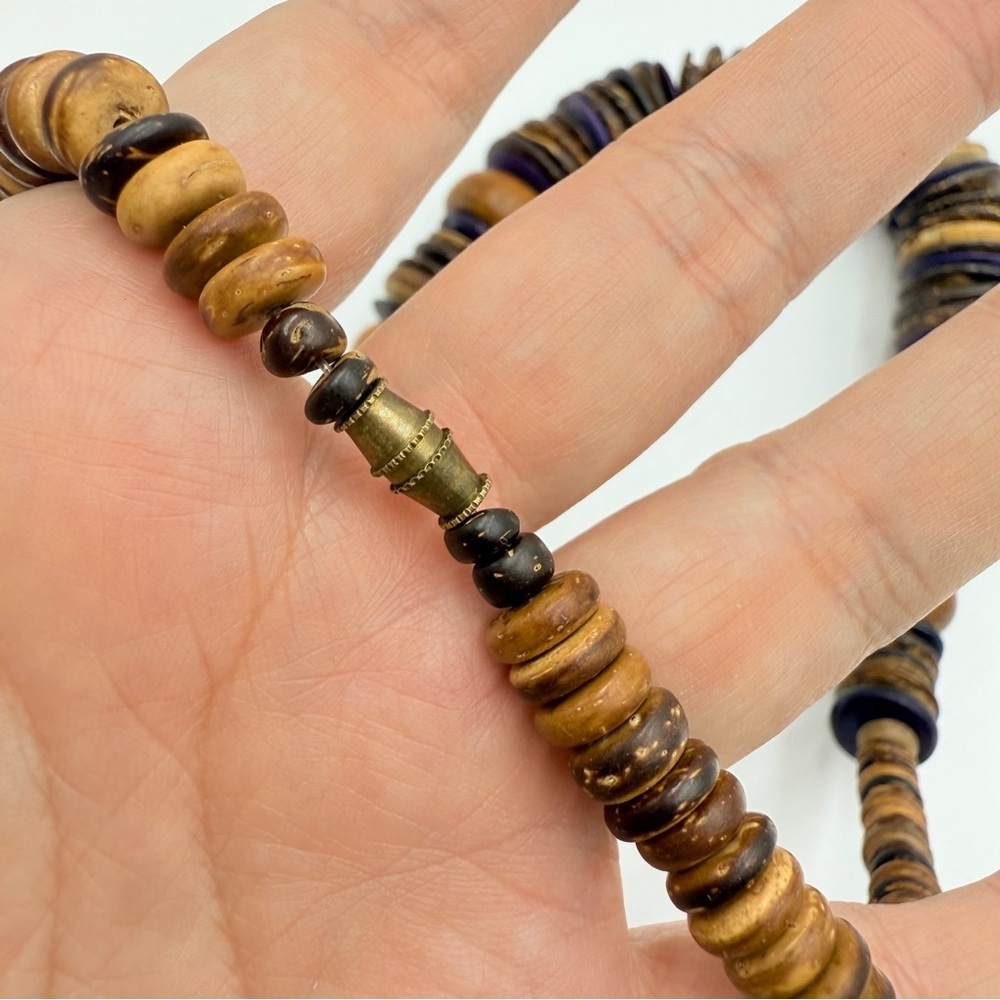 Tiger Eye Stone & Crystal Beaded Double-Strand Necklace Silver Filigree Accents - Picture 9 of 9